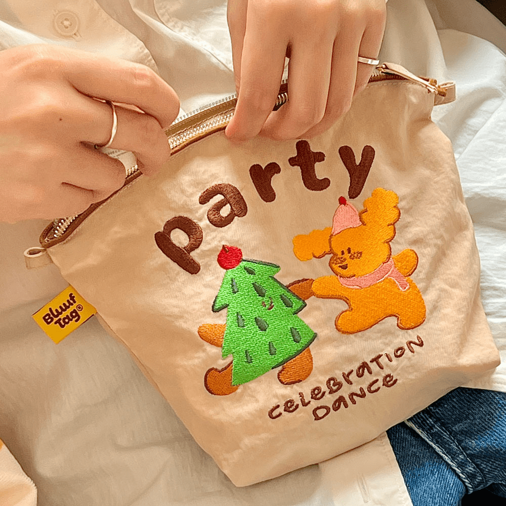 【🦴派對小狗】刺繡收納包